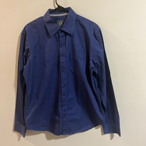 Armani Exchange Men's Navy Snap Button Super Slim Fit Dress Shirt Sz L